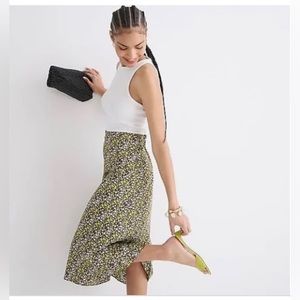 J.Crew NWOT Gwyneth Slip Skirt in floral stripe